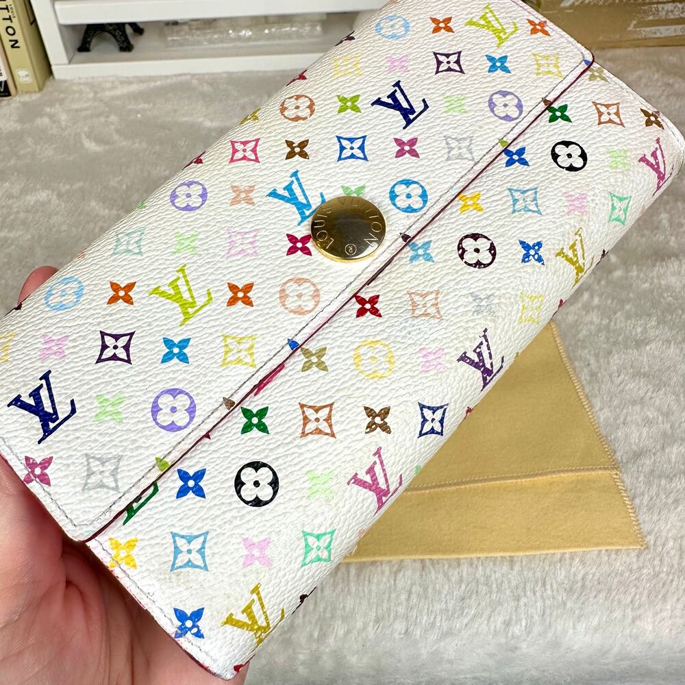 Louis Vuitton X Murakami Multicolor Sarah long wallet from 2009 crossbody - Picture 4 of 16